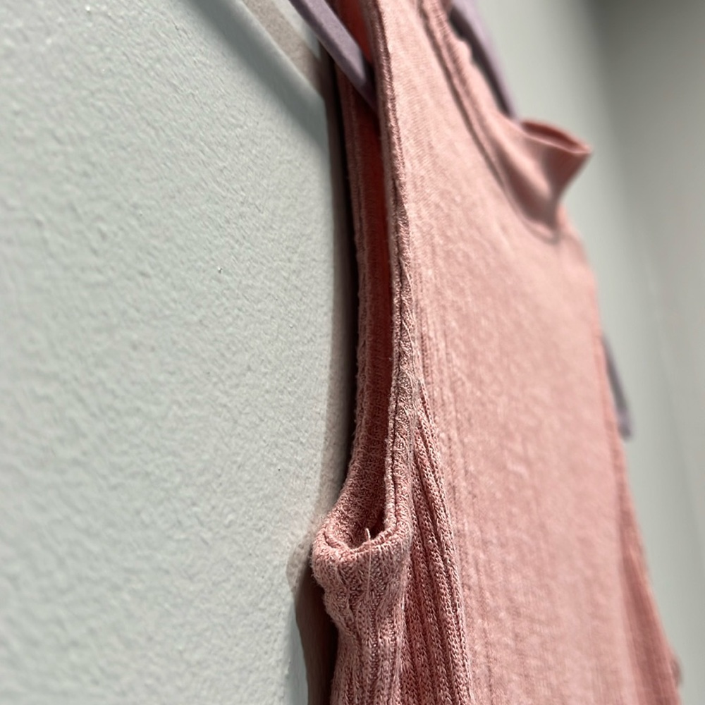 Pink Tank Top - Ribbed Mock Neck - Racerback Fit - Picture 4 of 13